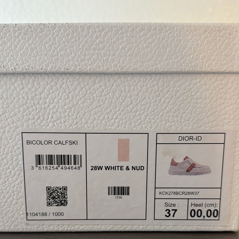 Dior Bicolor White and Nude Sneakers